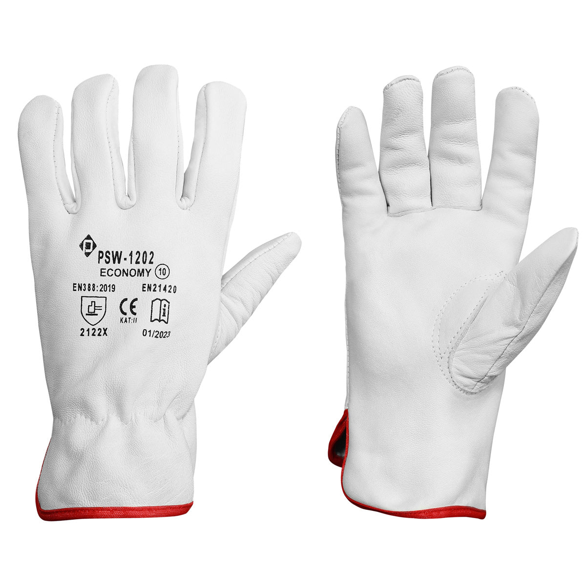 handschuhe leder weiß Driver Handschuhe PSW-1202 Economy – Leder EN 388 – KRAWELD