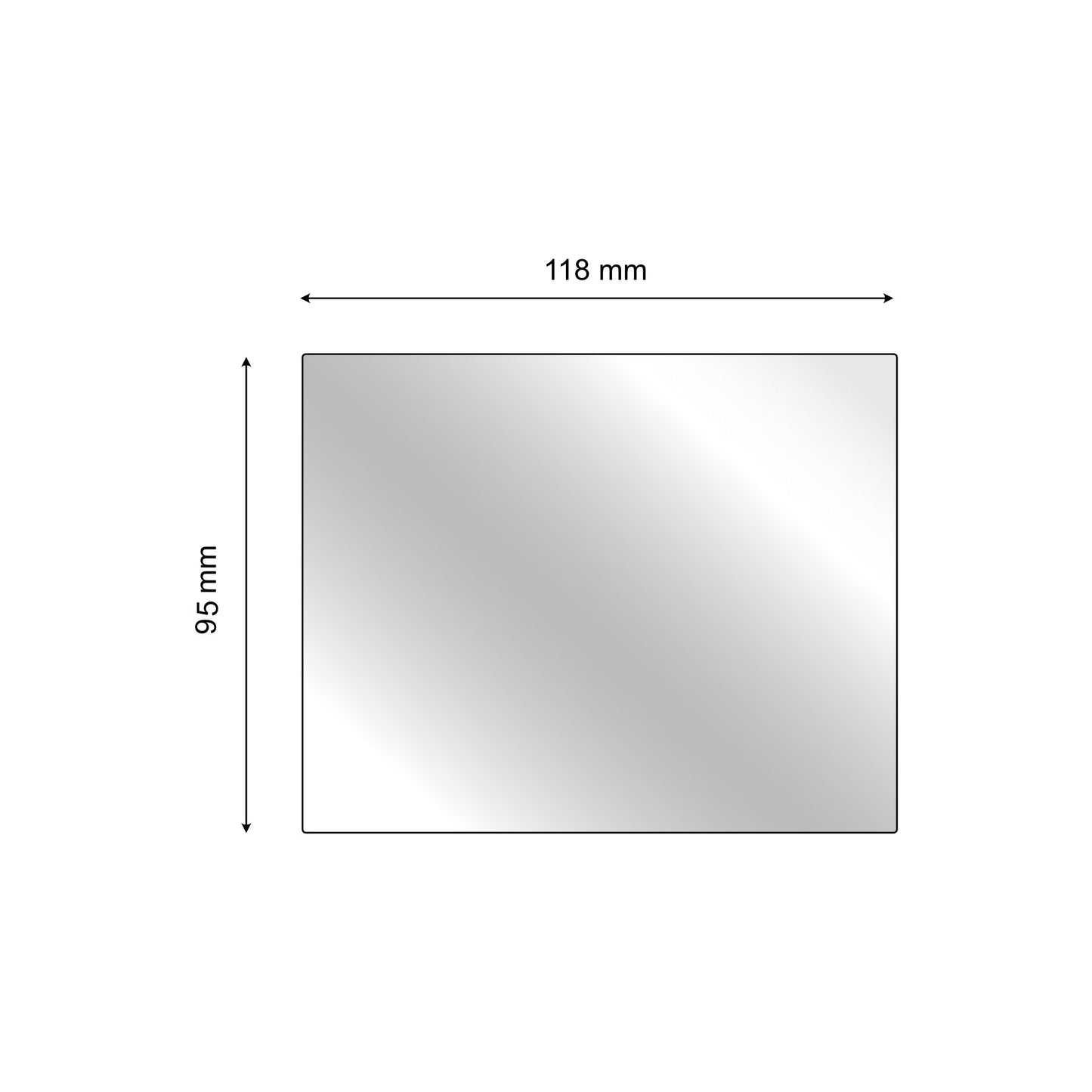 Schutzglas 118 x 95 mm