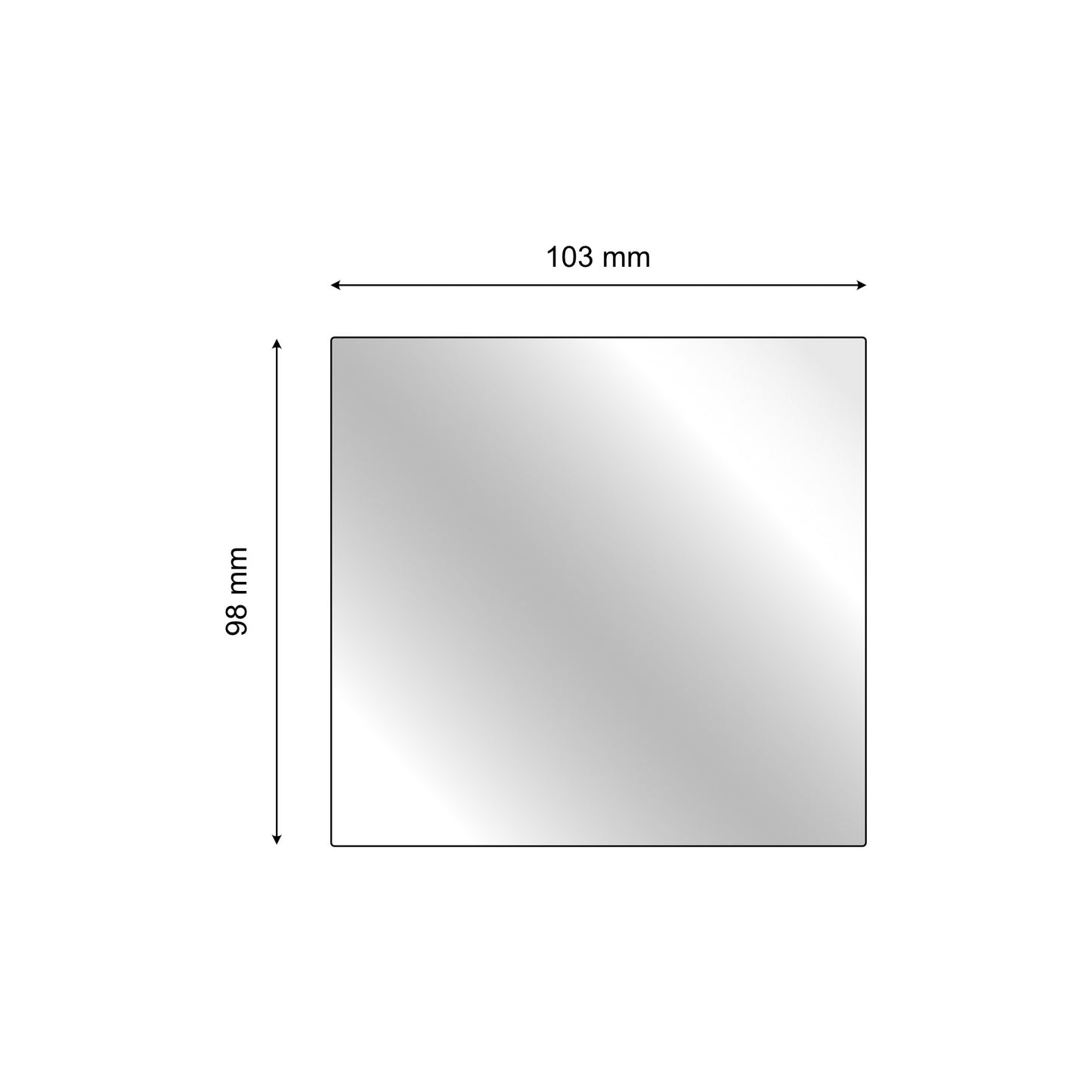 Schutzglas 103 x 98 mm