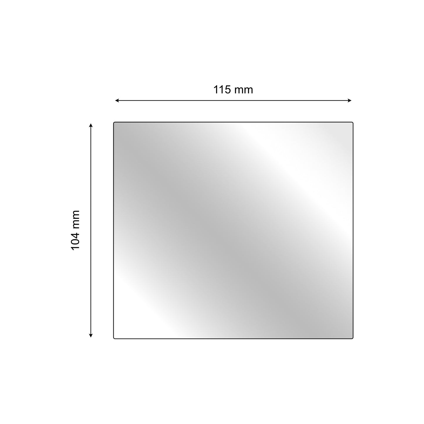 Schutzglas 115 x 104 mm